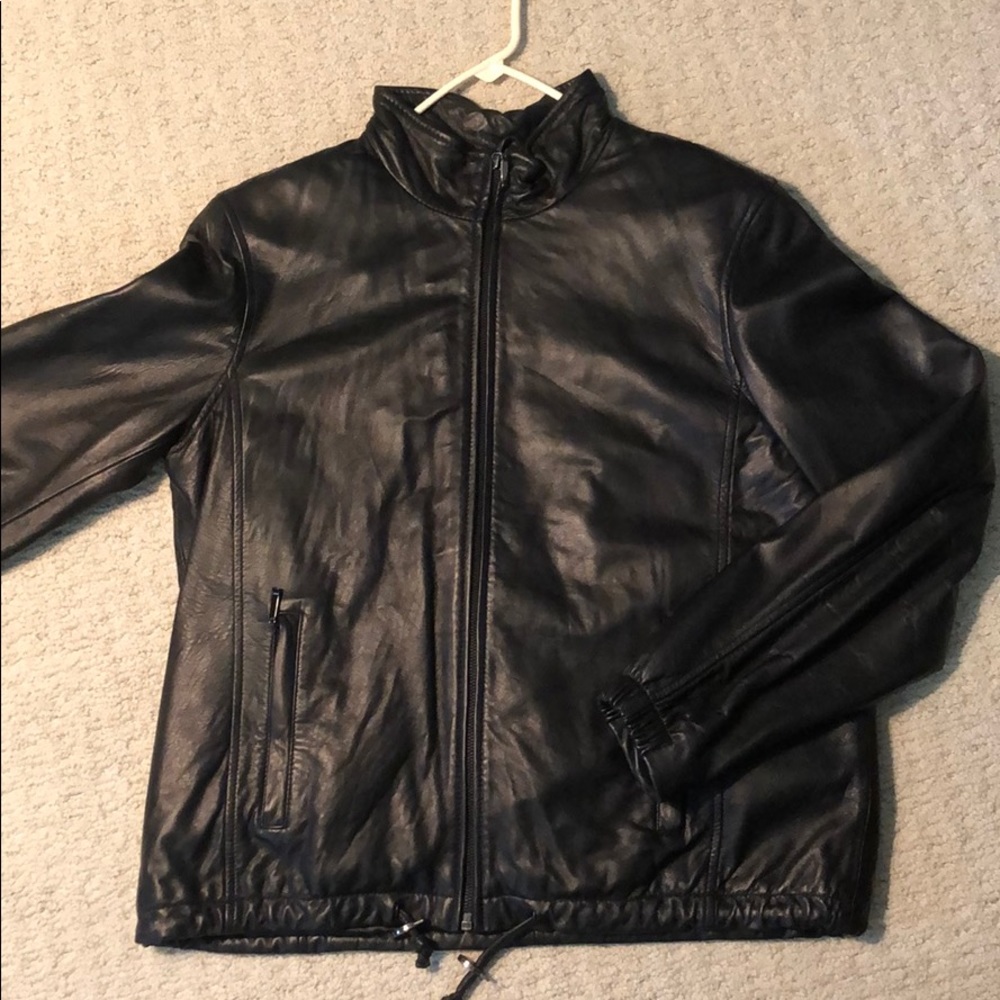 Black leather jacket